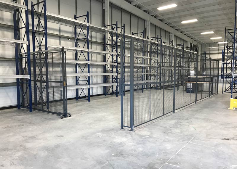 wire partition in warehouse